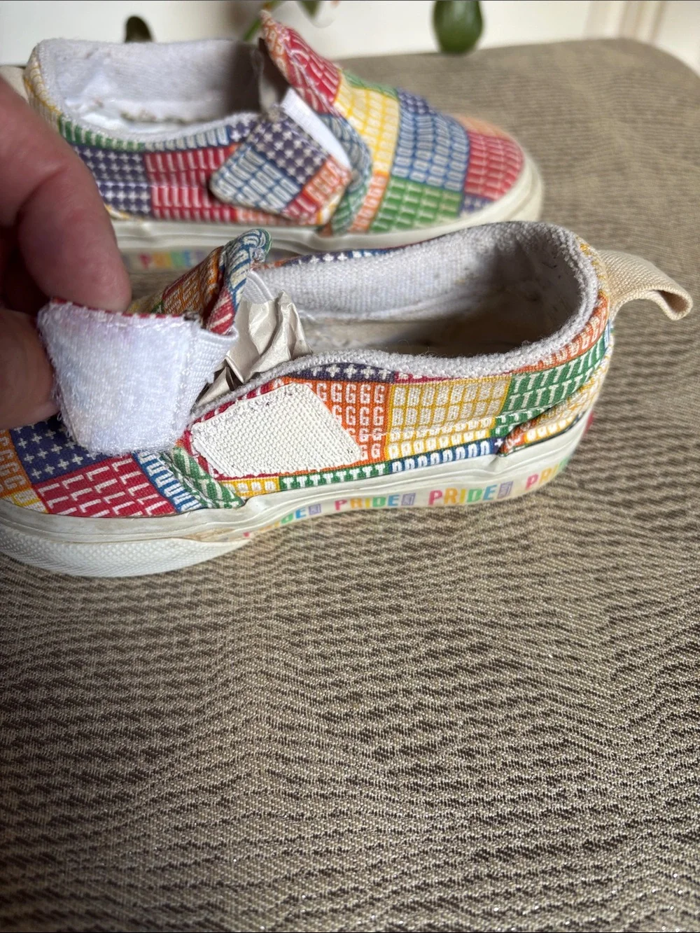 Vans Pride Rainbow Patchwork Classic Slip-On Sneakers Baby 5.5